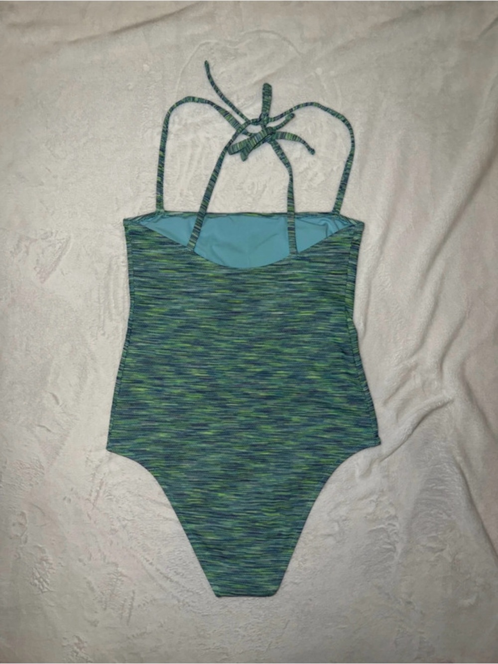 Aerie Green-Blue Space-Dye One Piece Swimsuit - Picture 2 of 3